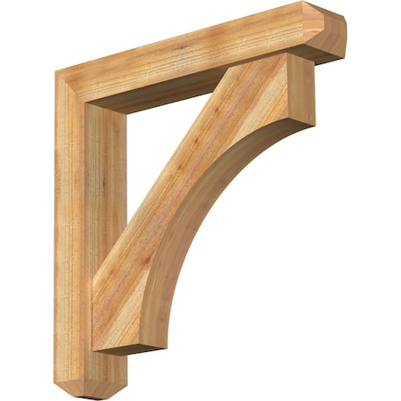 Ekena Millwork Westlake Craftsman Rough Sawn Bracket w/ Offset Brace, Western Red Cedar, 6"W x 32"D x 32"H BKT0604X32X32WTL04RWR